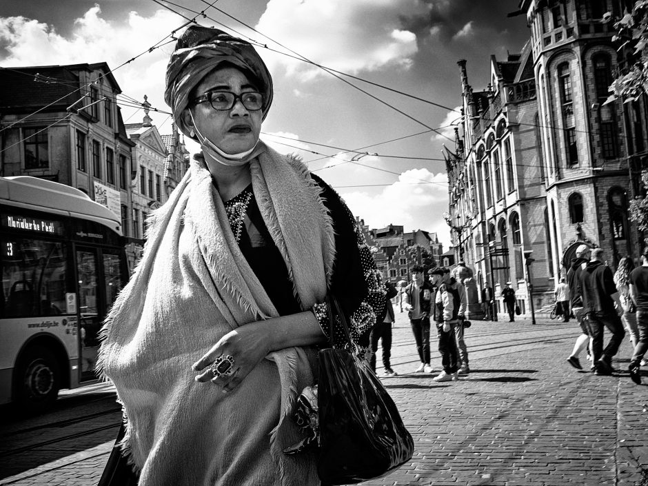 Black & white photograph of a proud woman with African roots